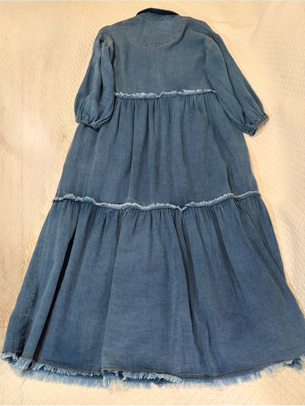 Anthropologie Bettina Tiered Jean Dress Sz XS